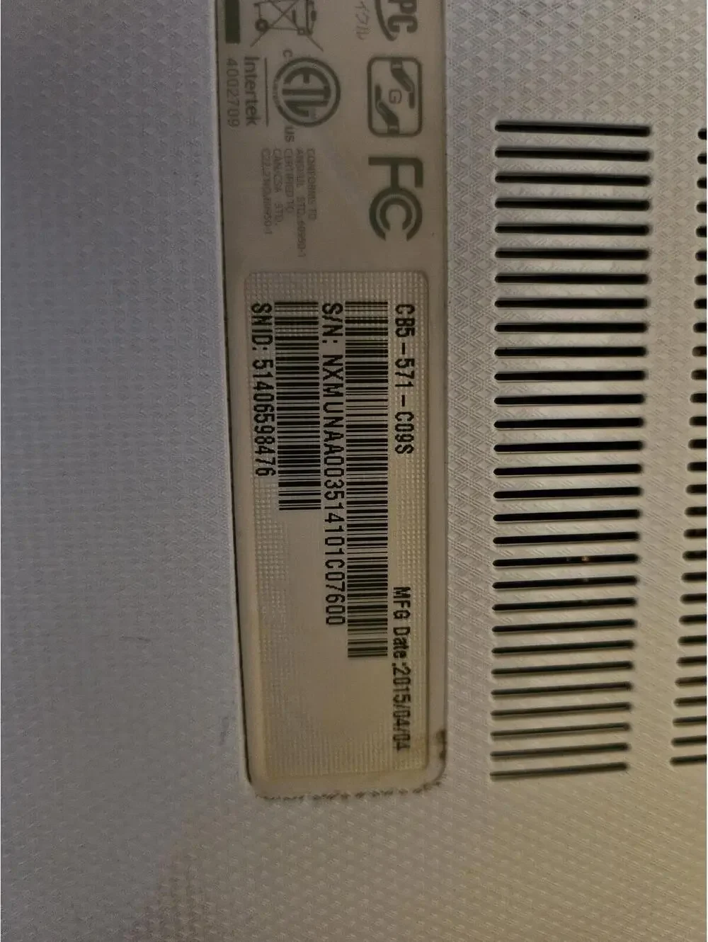 Acer chromebook 15